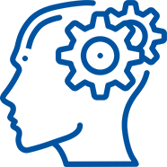 Mindset Icon of gears inside the head