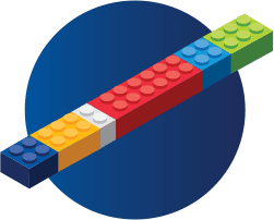 FVIII and KOVALTRY composition Graphic of blocks depicting the 6 main sections of natural FVIII protein